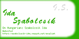 ida szabolcsik business card